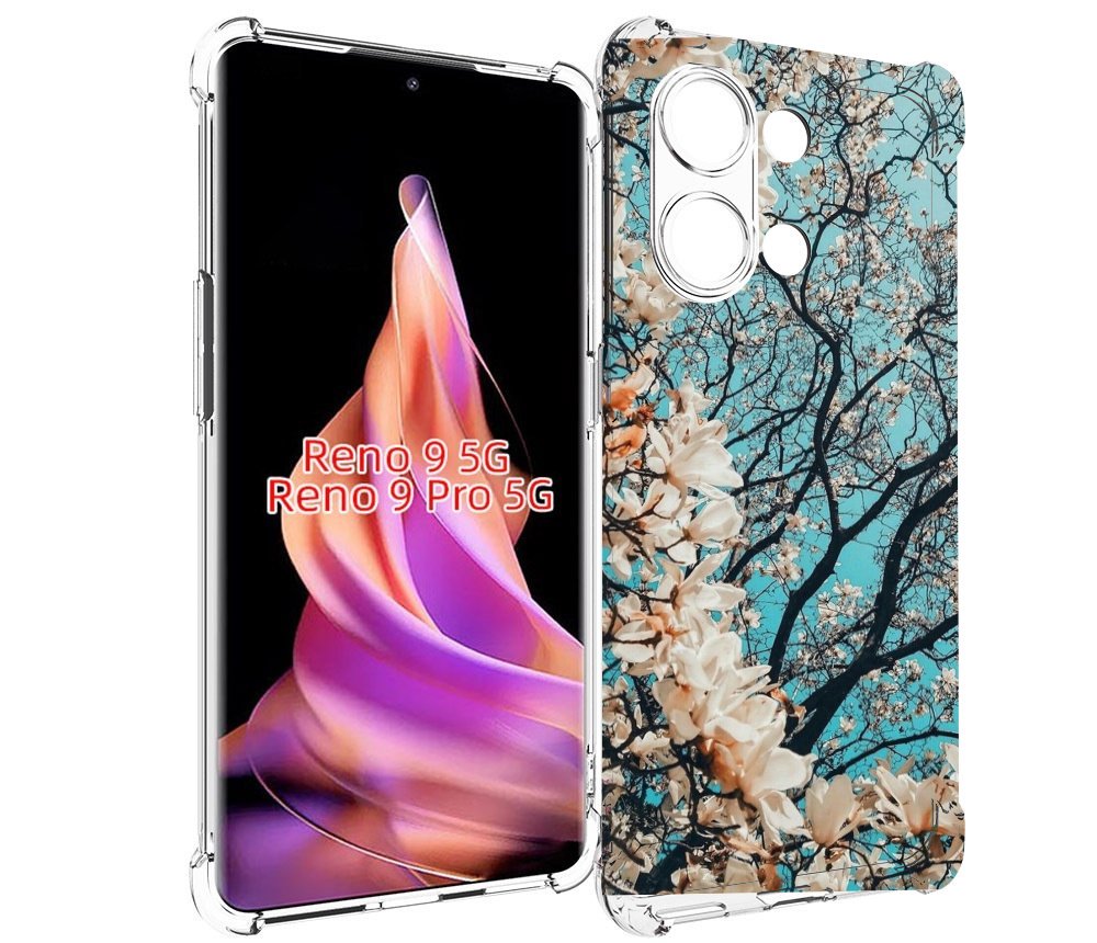 

Чехол MyPads дерево-с-цветочками для Oppo Reno 9/Reno 9 Pro, Прозрачный, Tocco
