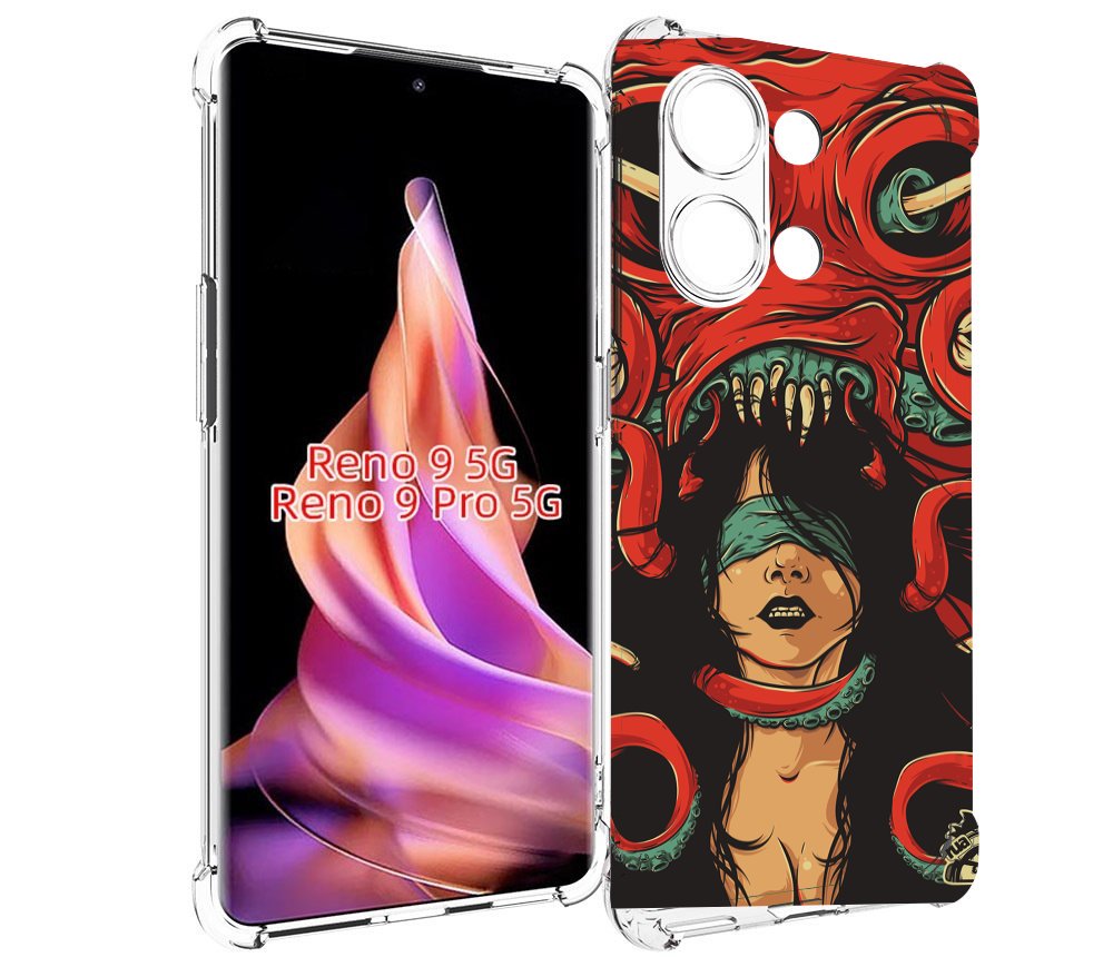 

Чехол MyPads девушку-съедает-осьминог для Oppo Reno 9/Reno 9 Pro, Прозрачный, Tocco