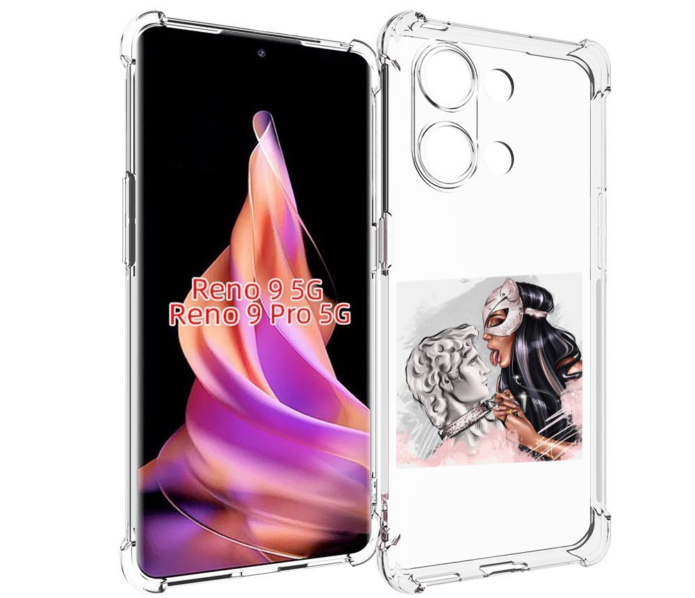 

Чехол MyPads девушка-флирт женский для Oppo Reno 9/Reno 9 Pro, Прозрачный, Tocco