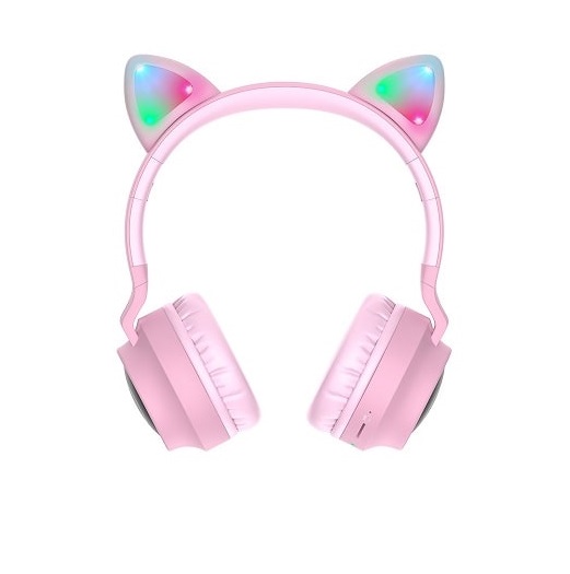 Беспроводные наушники Hoco W27 Bluetooth Cat ear Pink