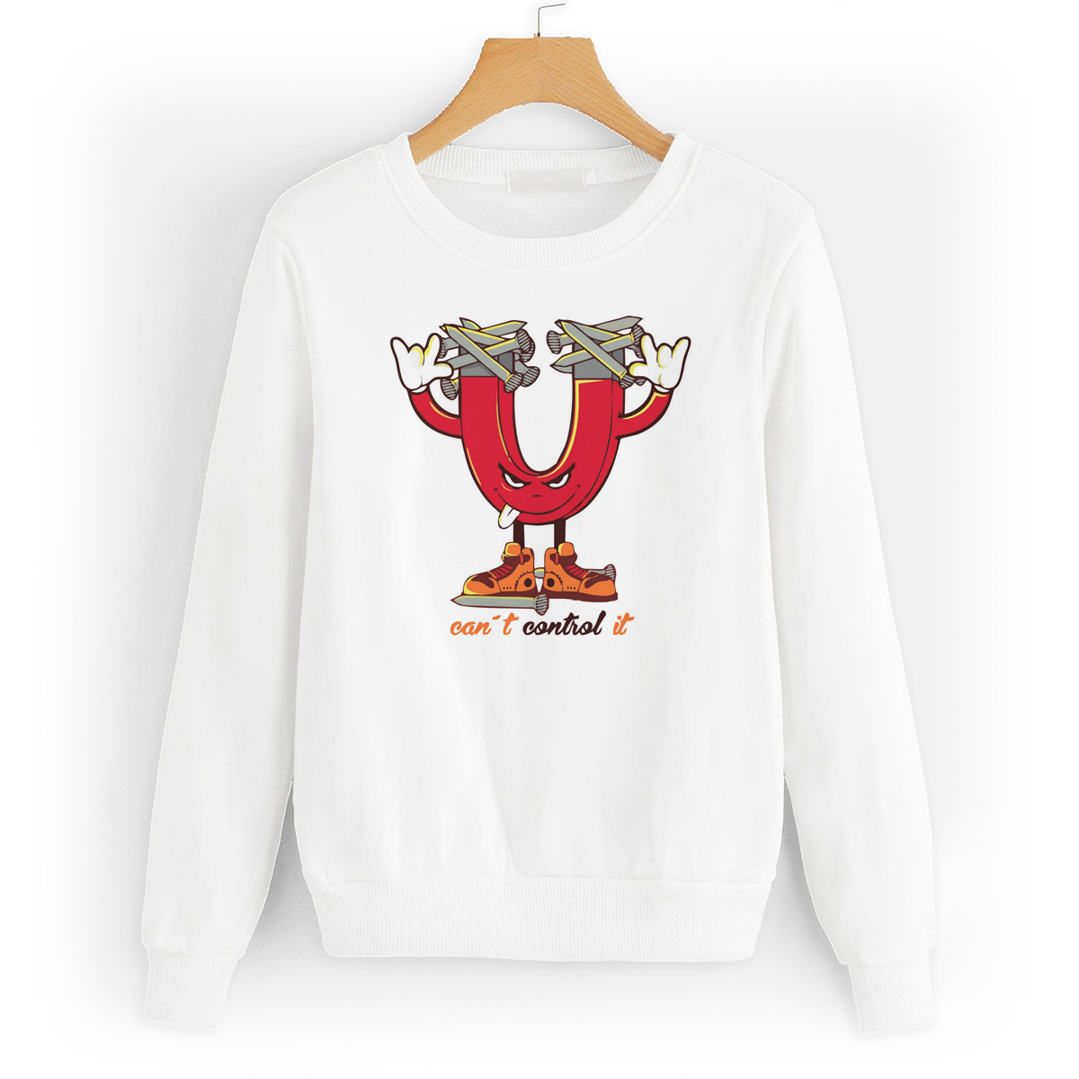 

Свитшот белый CoolPodarok Магнит с руками и ногами, 8W015788
