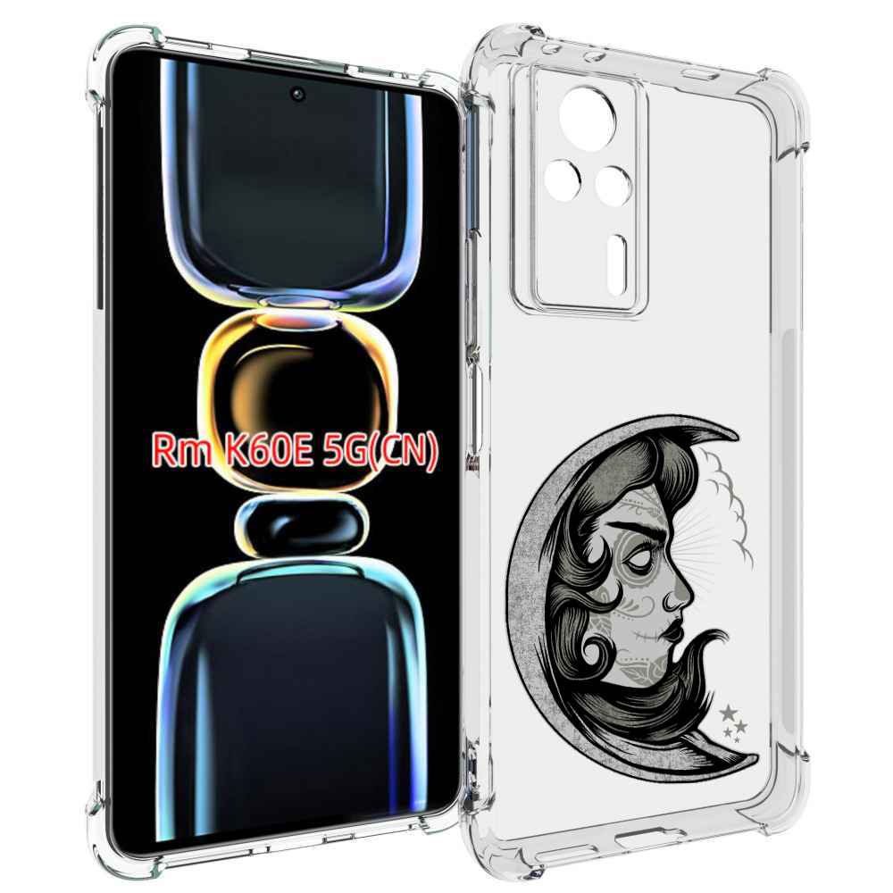 

Чехол MyPads черно белая луна с лицом для Xiaomi Redmi K60E, Tocco