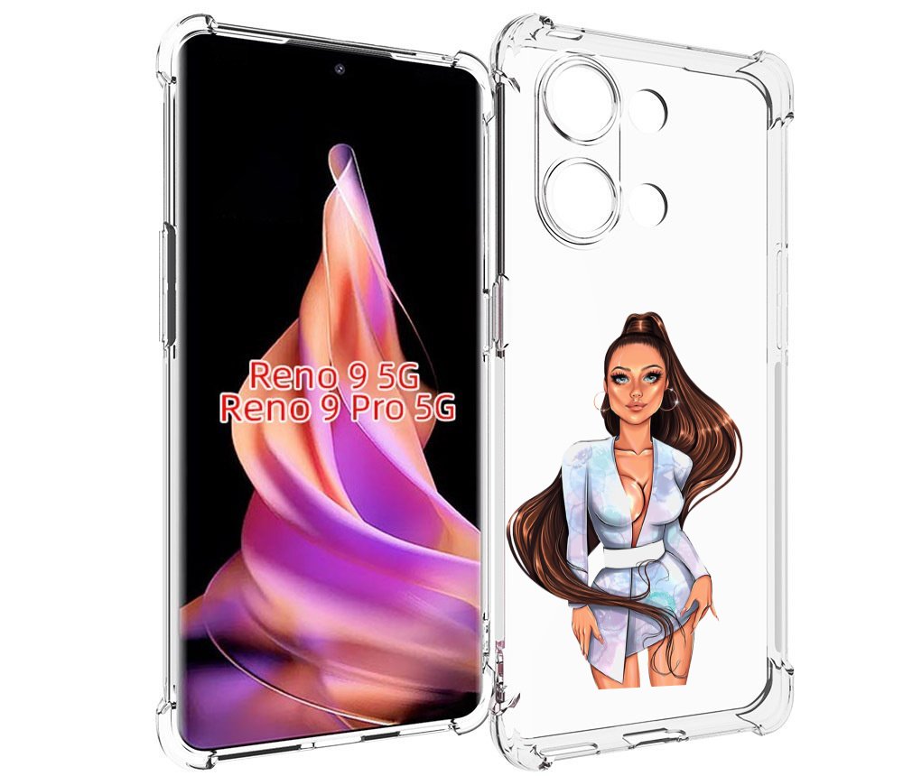 

Чехол MyPads девушка-с-очень-длинными-волосами женский для Oppo Reno 9/Reno 9 Pro, Прозрачный, Tocco