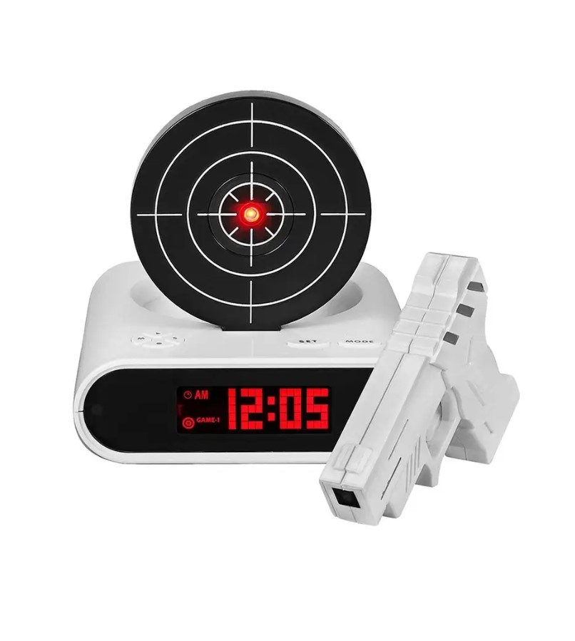 

Часы-будильник с мишенью и пистолетом Gun Alarm Clock