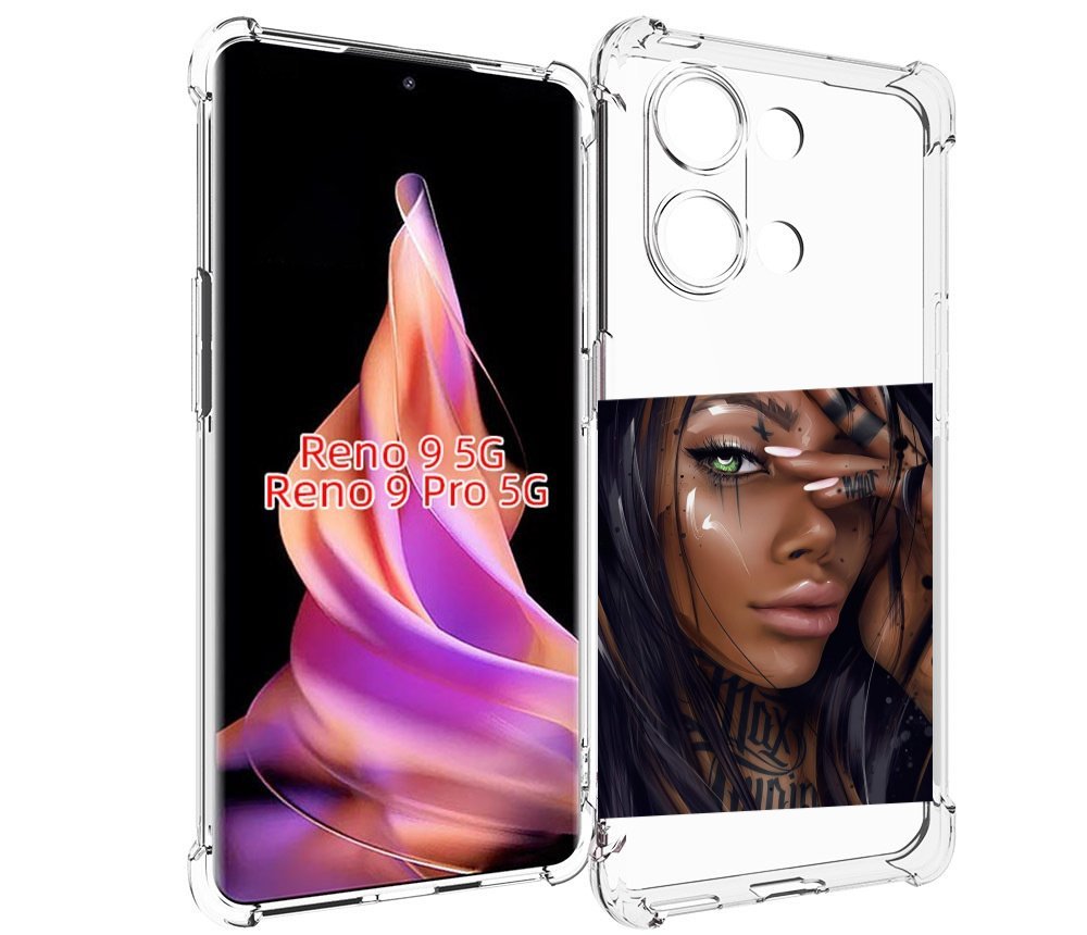 

Чехол MyPads девушка-с-зелеными-глазами-яркими для OPPO Reno 9 / Reno 9 Pro, Прозрачный, Tocco