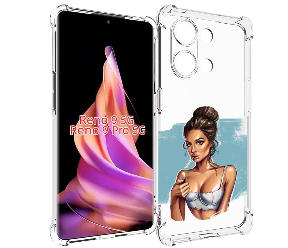 

Чехол MyPads девушка-с-зажигалкой для Oppo Reno 9/Reno 9 Pro, Прозрачный, Tocco