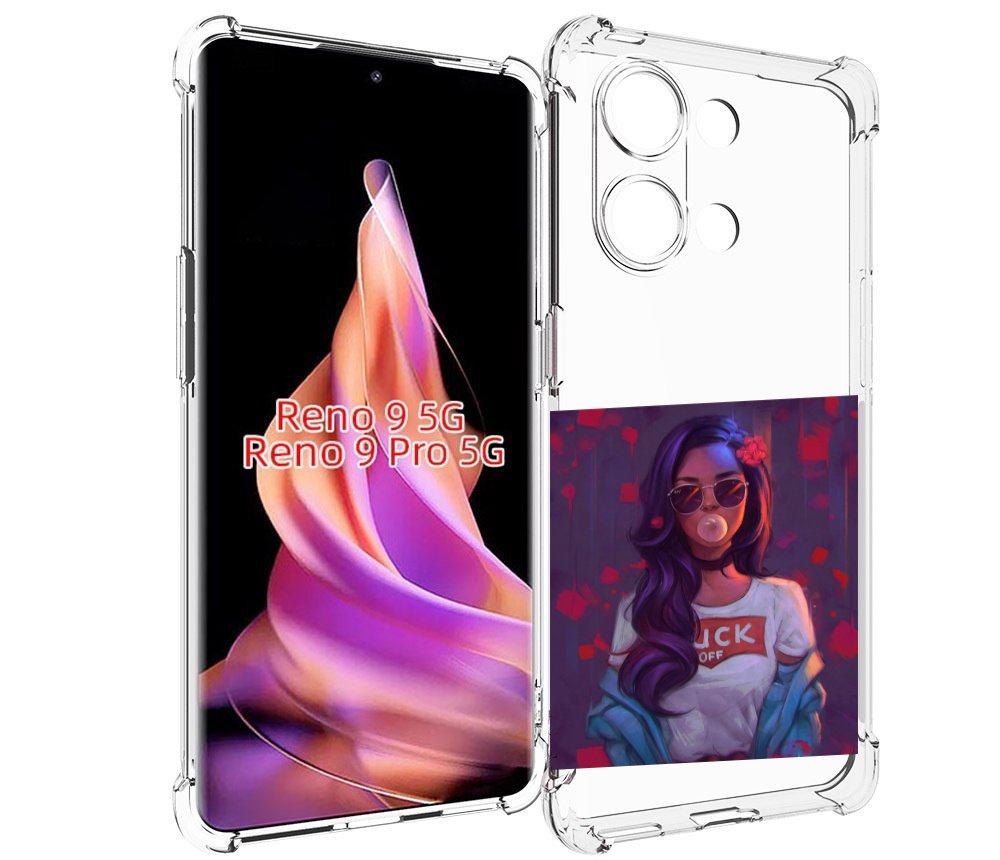

Чехол MyPads девушка-с-жвачкой женской для Oppo Reno 9/Reno 9 Pro, Прозрачный, Tocco