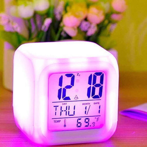 фото Будильник часы с подсветкой led color change forall