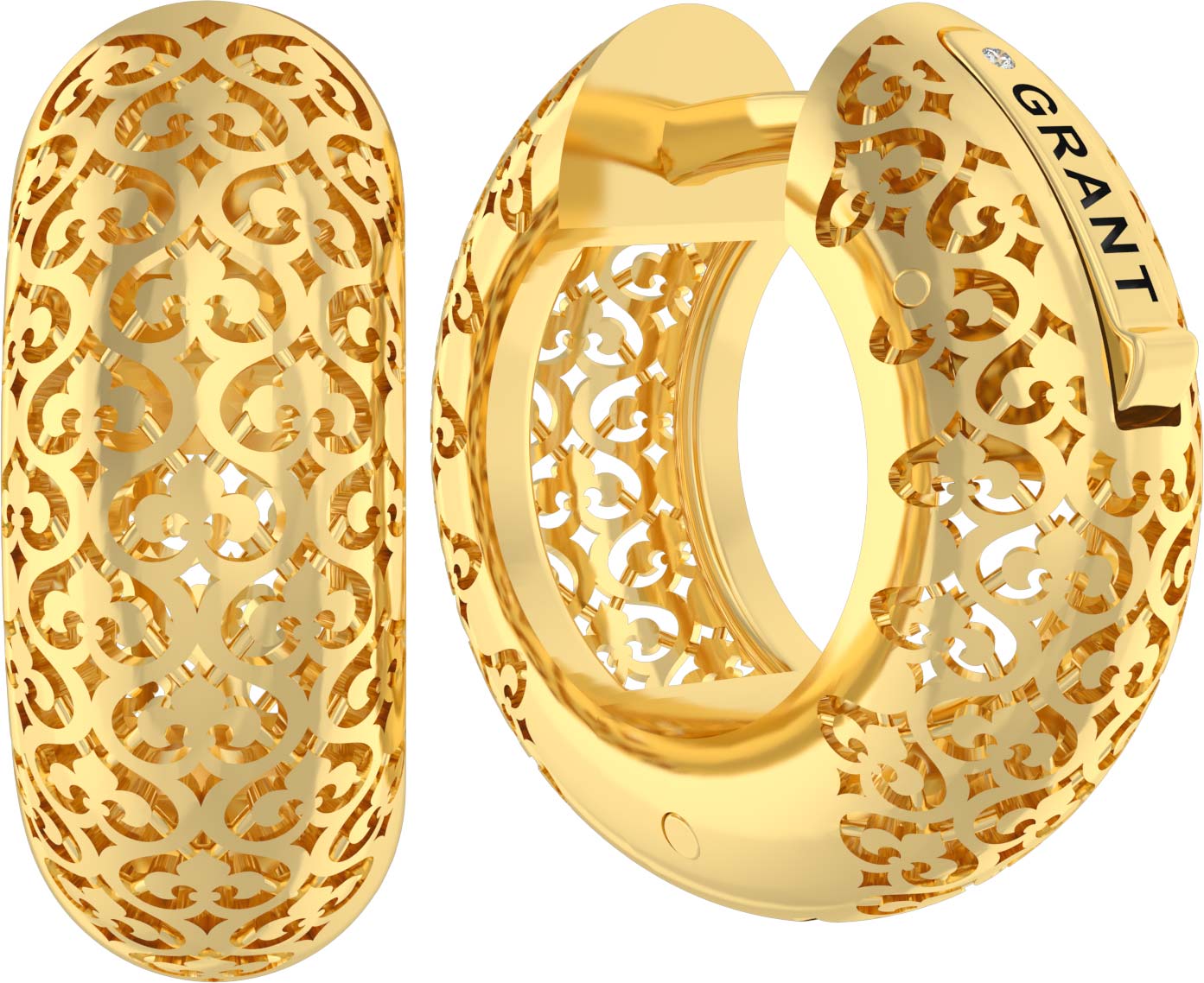 Серьги из желтого золота Grant, бриллиант