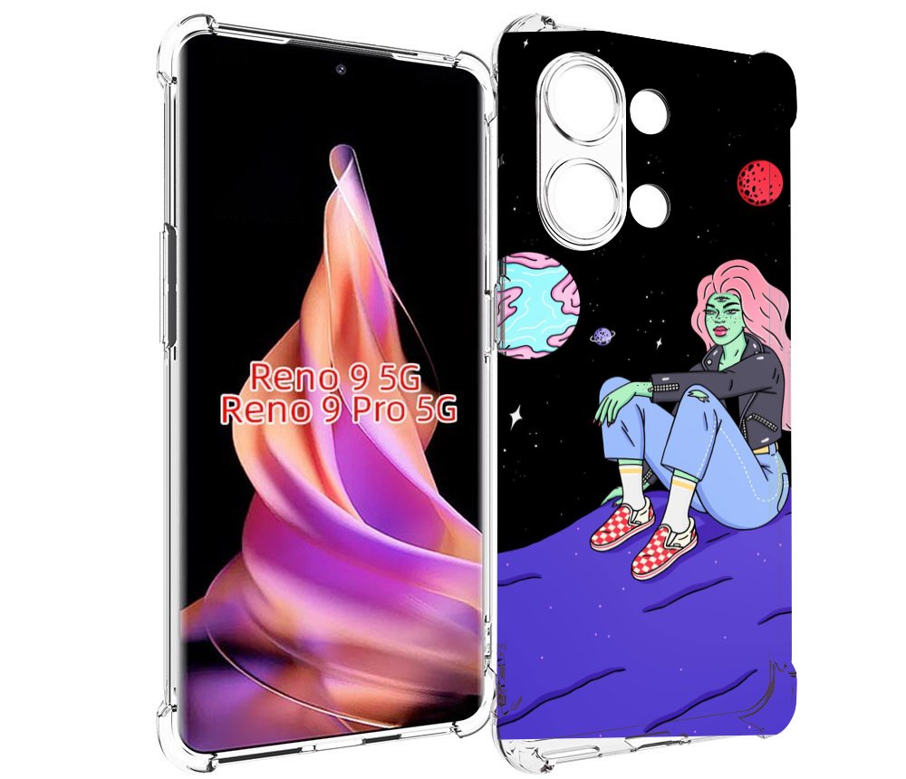 

Чехол MyPads девушка-на-луне-мультик для Oppo Reno 9/Reno 9 Pro, Прозрачный, Tocco