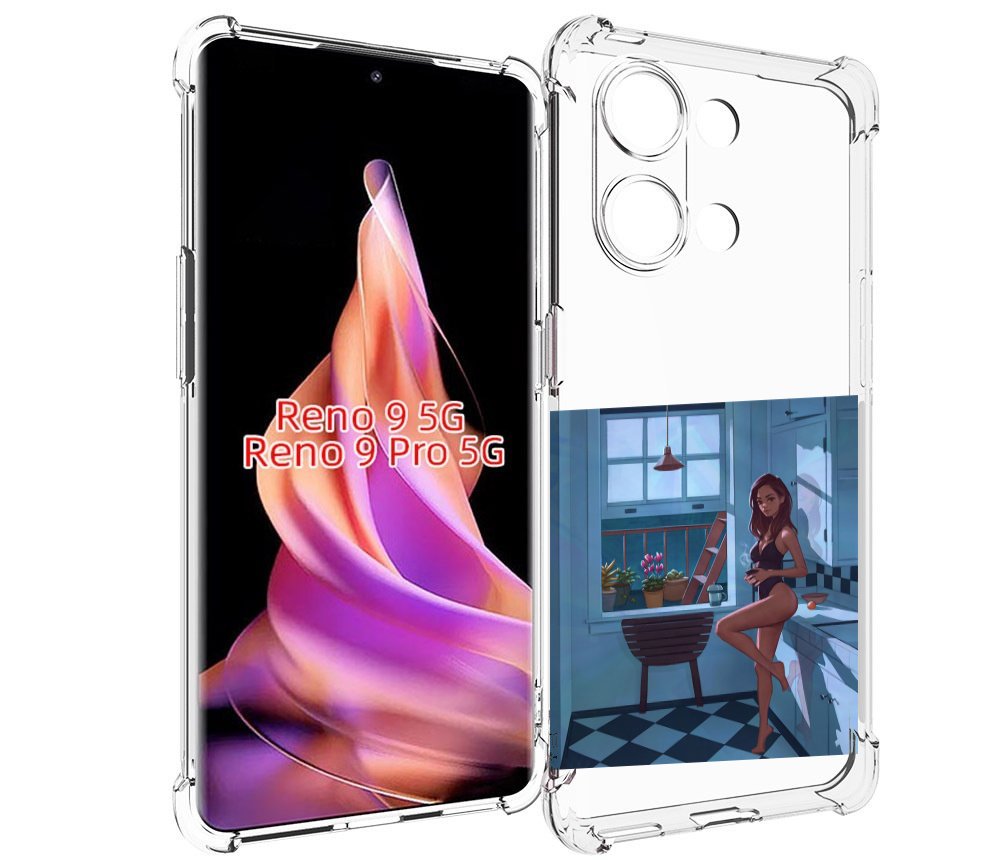 

Чехол MyPads девушка-на-кухне для Oppo Reno 9/Reno 9 Pro, Прозрачный, Tocco