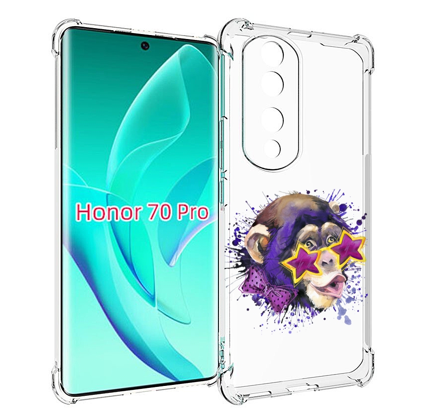 

Чехол MyPads обезьяна в очках для Honor 70 Pro / 70 Pro Plus, Прозрачный, Tocco