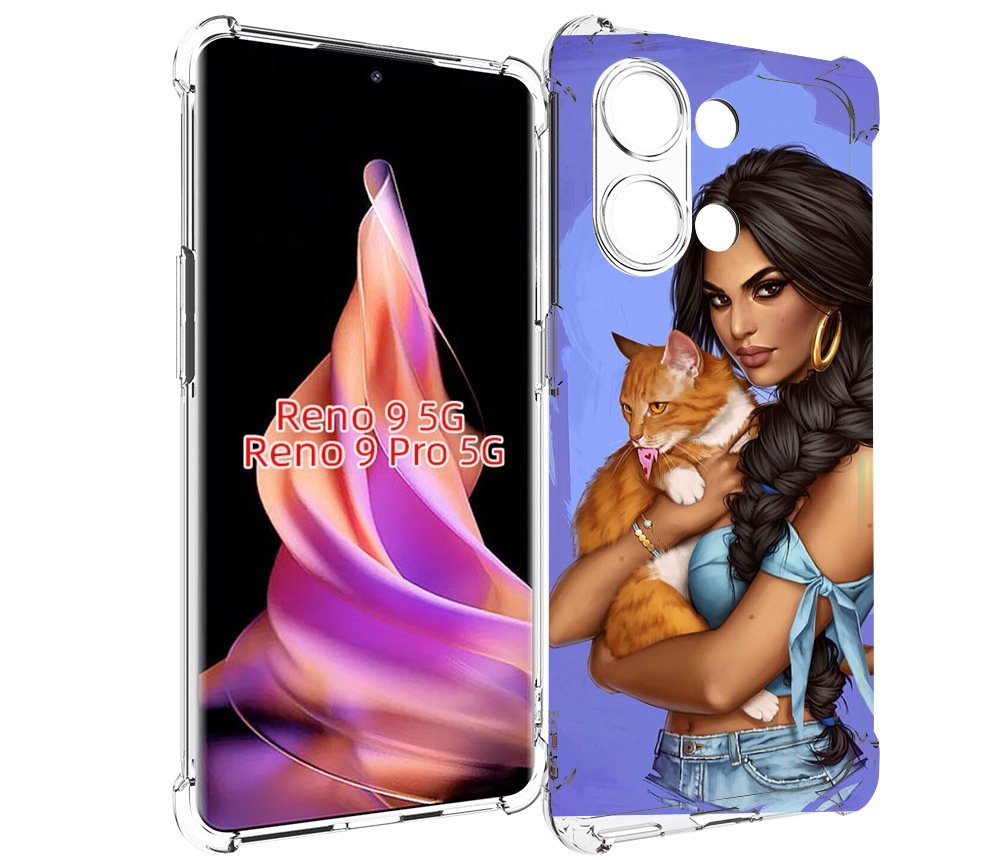 

Чехол MyPads девушка-красивая-с-синим-фоном женский для Oppo Reno 9/Reno 9 Pro, Прозрачный, Tocco