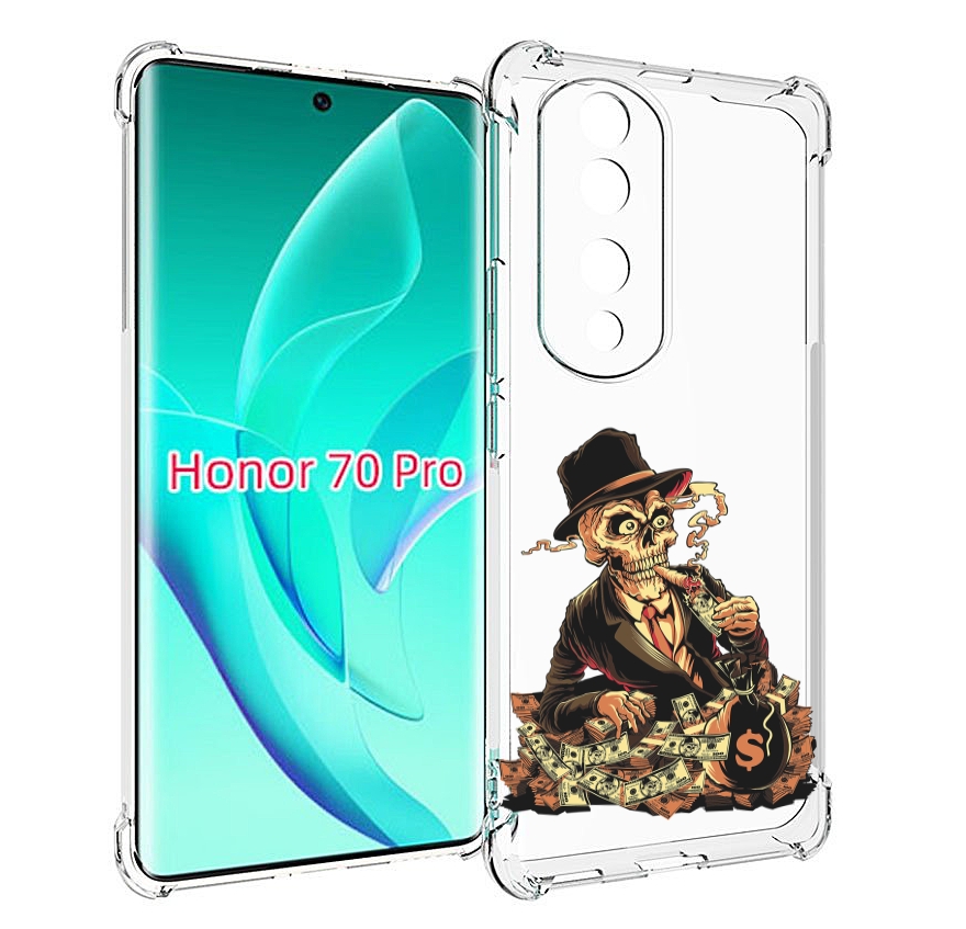 

Чехол MyPads нарисованный череп с сигаретой для Honor 70 Pro / 70 Pro Plus, Прозрачный, Tocco