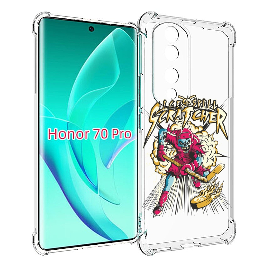 Чехол MyPads нарисованный скелет хоккеист для Honor 70 Pro / 70 Pro Plus