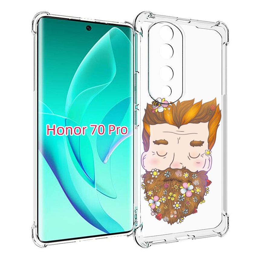 

Чехол MyPads мужчина с цветами в бороде для Honor 70 Pro / 70 Pro Plus, Прозрачный, Tocco