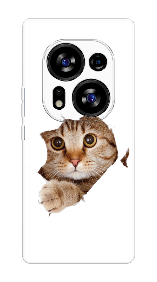 

Чехол на Tecno Phantom X2/X2 Pro "Кот и бумага", Белый;коричневый, 303350-1