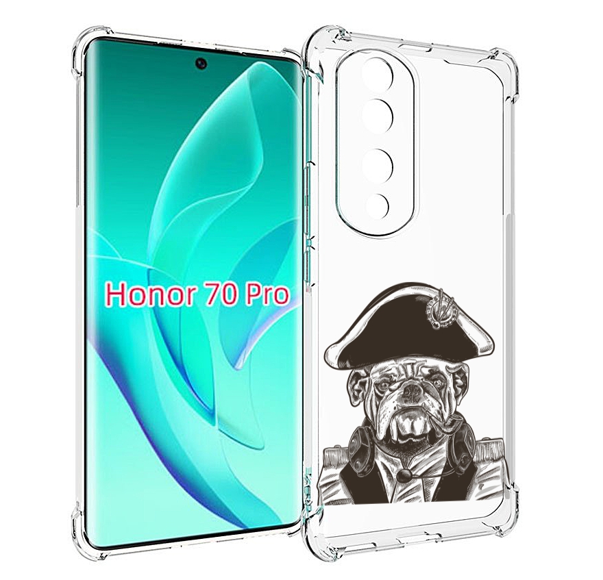 

Чехол MyPads мопс генерал для Honor 70 Pro / 70 Pro Plus, Прозрачный, Tocco