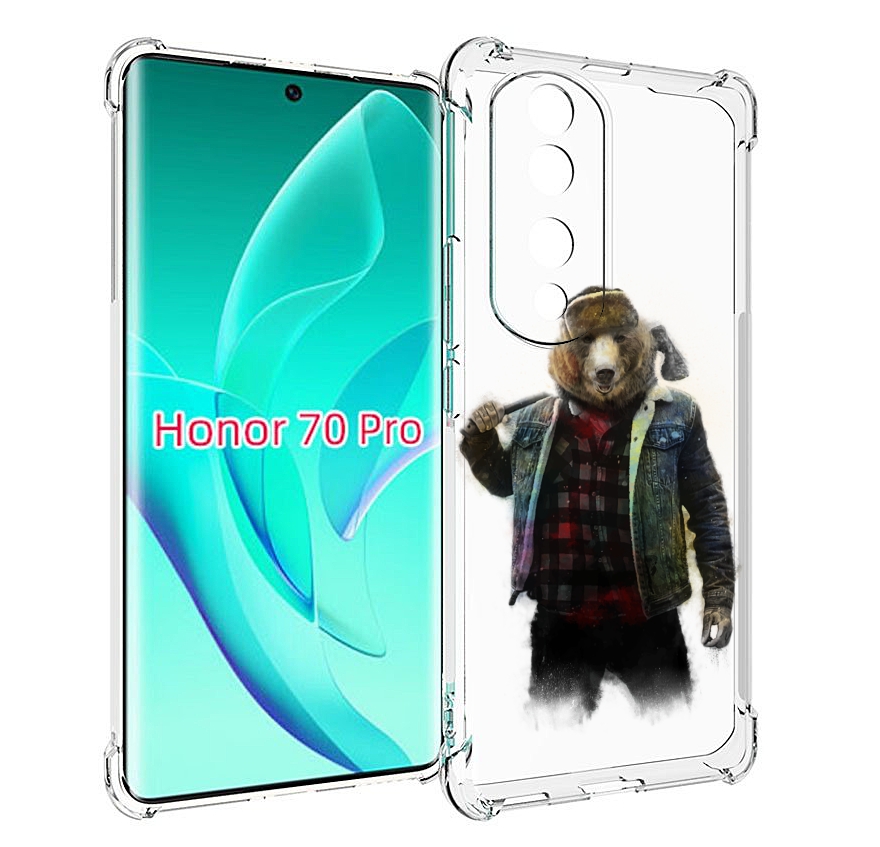 

Чехол MyPads медведь с топором для Honor 70 Pro / 70 Pro Plus, Прозрачный, Tocco