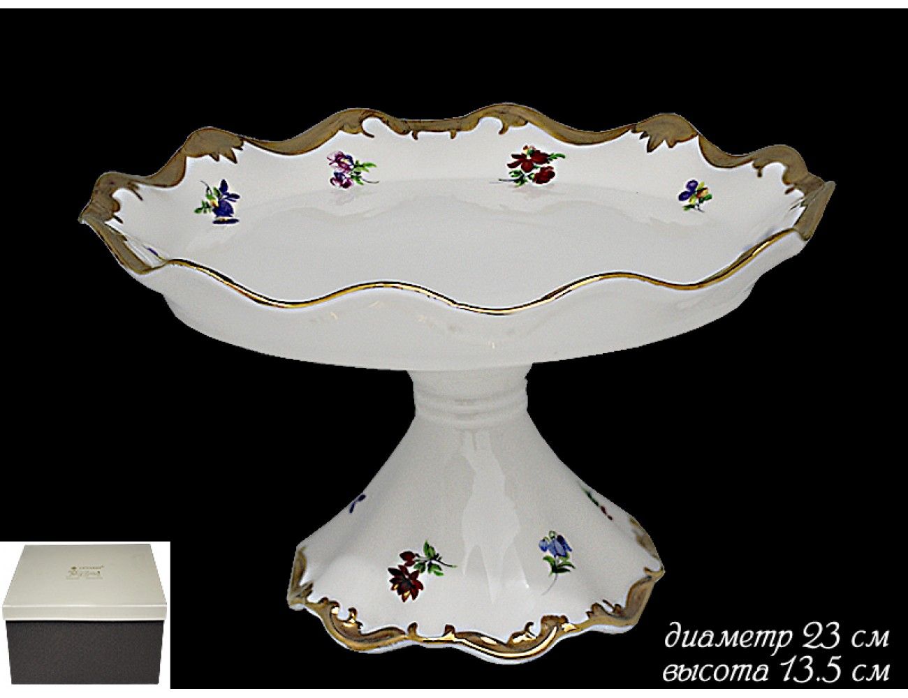 

Фруктовница на ножке Lenardi Эмилия 23см, фарфор