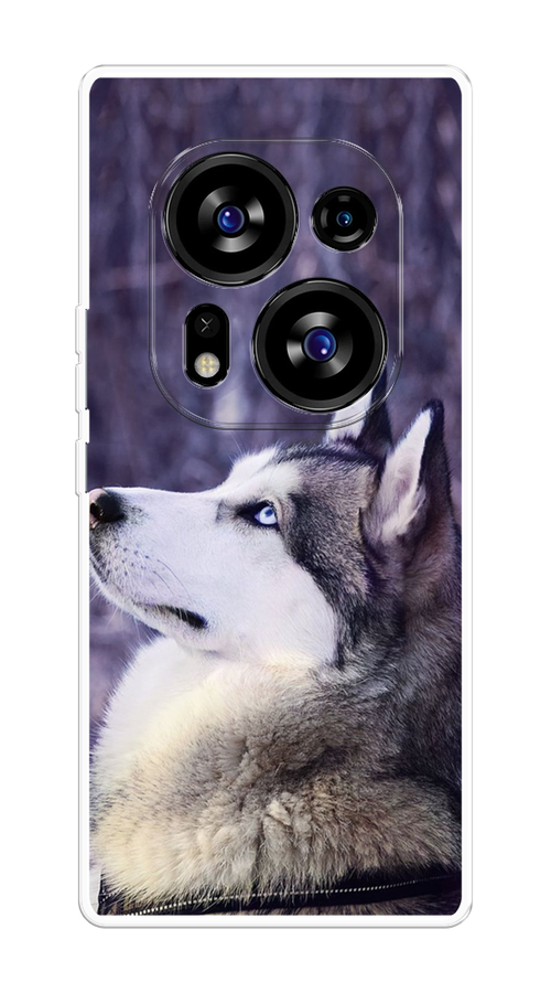 

Чехол на Tecno Phantom X2/X2 Pro "Хаски 1", Фиолетовый;белый, 303350-1