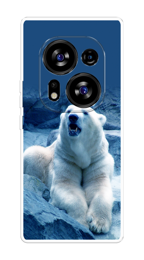 

Чехол на Tecno Phantom X2/X2 Pro "Белый медведь", Голубой;белый, 303350-1