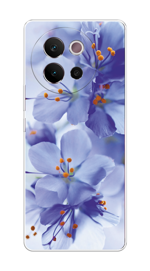 

Чехол на Vivo V40 Lite 5G "Фиолетовые цветки", Фиолетовый;синий, 2611550-1