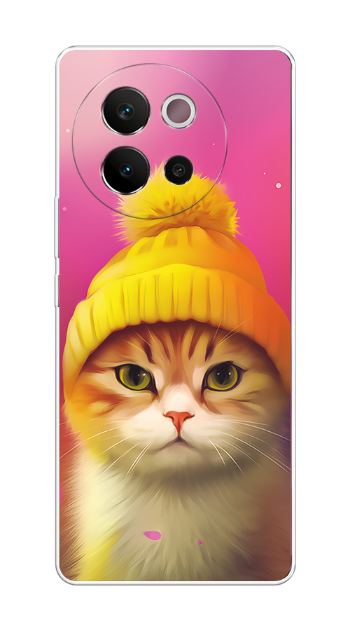 

Чехол на Vivo V40 Lite 5G "Котик в шапочке", Розовый;желтый;бежевый, 2611550-1