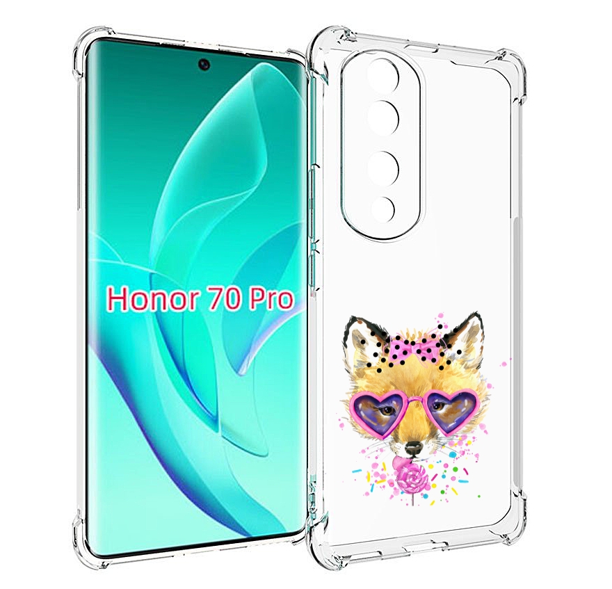 

Чехол MyPads лисенок с бантиком для Honor 70 Pro / 70 Pro Plus, Прозрачный, Tocco