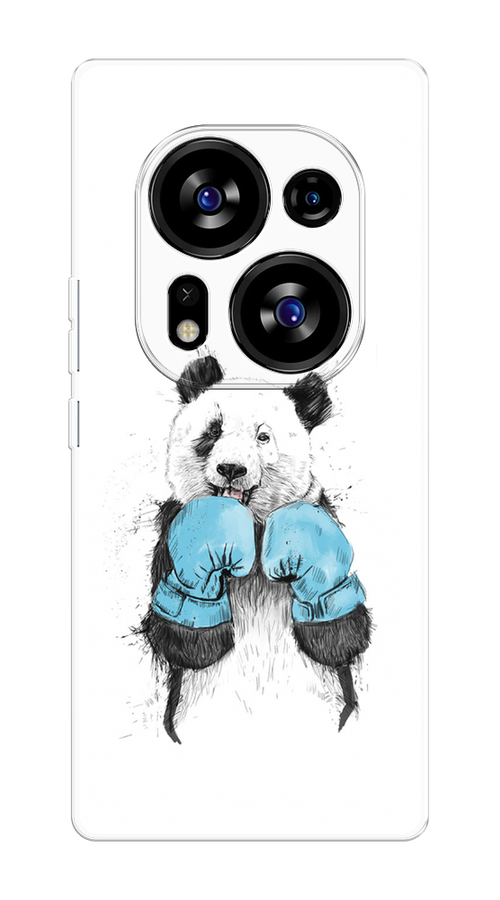 

Чехол на Tecno Phantom X2/X2 Pro "Панда боксер", Голубой;белый;серый, 303350-1