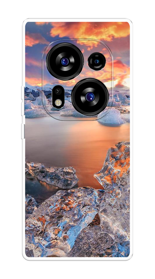 

Чехол на Tecno Phantom X2/X2 Pro "Ледники", Синий;оранжевый, 303350-2