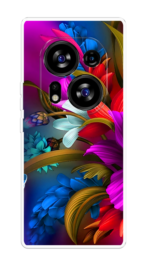

Чехол на Tecno Phantom X2/X2 Pro "Фантастические цветы", Фиолетовый;красный;синий, 303350-2