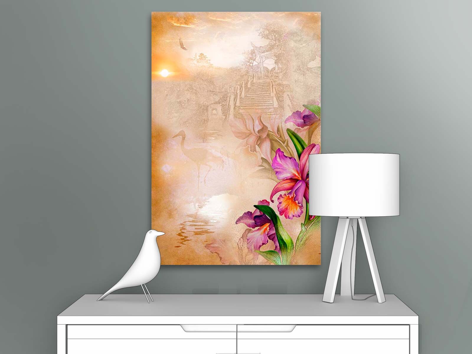 

Картина для интерьера ПЕРВОЕ АТЕЛЬЕ "Фиолетовые орхидеи туманным утром" 35х53 см, Фиолетовые орхидеи туманным утром