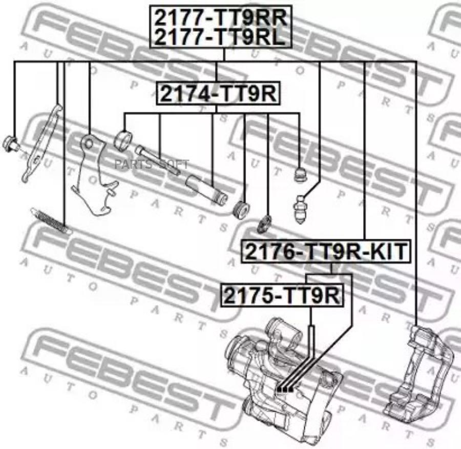 

FEBEST Суппорт зад.прав.FORD TRANSIT TT9 2006-2013 FEBEST 2177-TT9RR