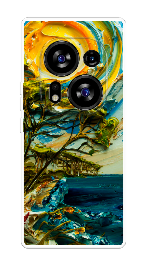 

Чехол на Tecno Phantom X2/X2 Pro "Солнце живопись", Желтый;синий, 303350-4
