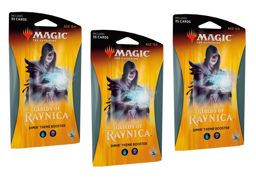 

Дополнение для игры Magic The Gathering: 3 бустера Димиров MTG Guilds of Ravnica англ, 3 тематических бустера Димиров MTG