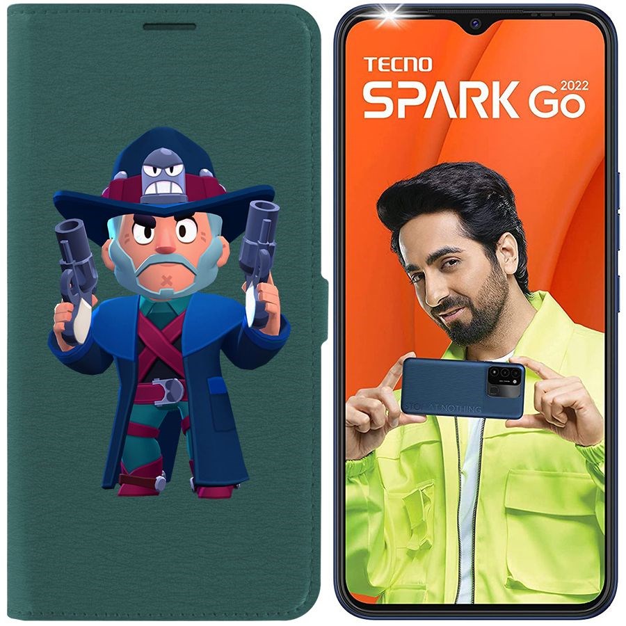 

Чехол-книжка Eco Book для Tecno Spark Go 2022 Brawl Stars-Стрелок Кольт