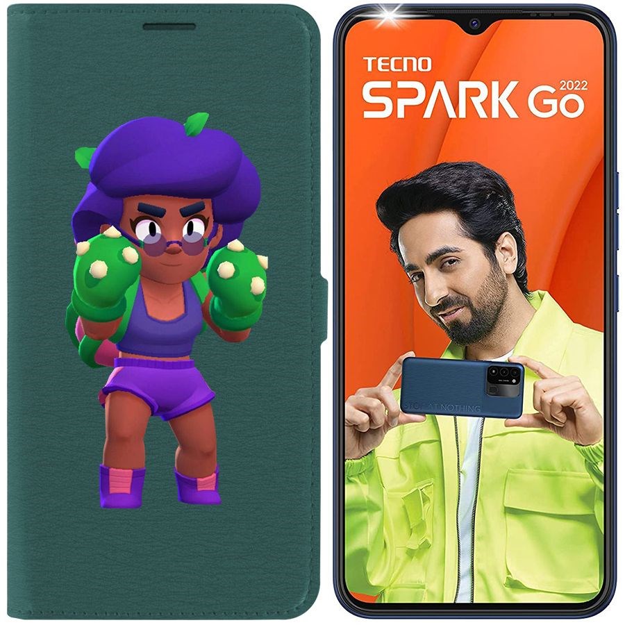 

Чехол-книжка Eco Book для Tecno Spark Go 2022 Brawl Stars-Роза