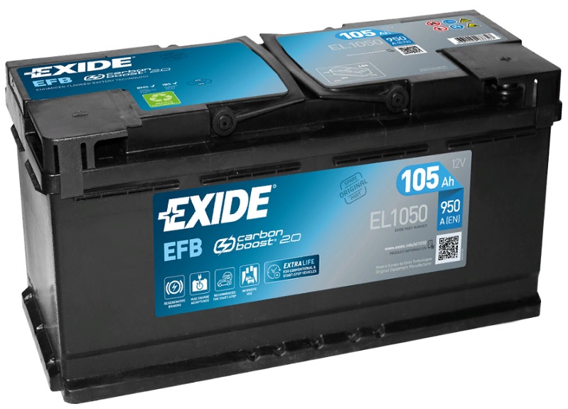 

Аккумулятор Exide Start-Stop EFB 105 А/ч 950 А обр. пол. EL1050 (393х175х190) 2021, L6