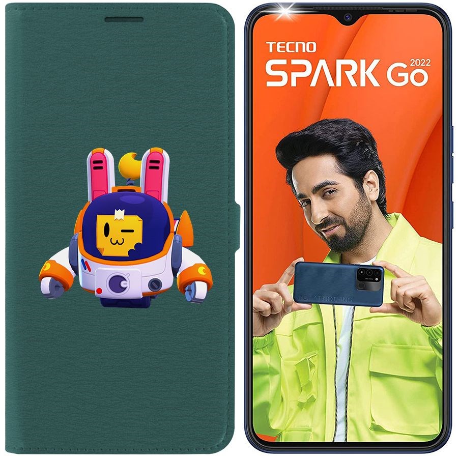 

Чехол-книжка Eco Book для Tecno Spark Go 2022 Brawl Stars-Лунный Спраут