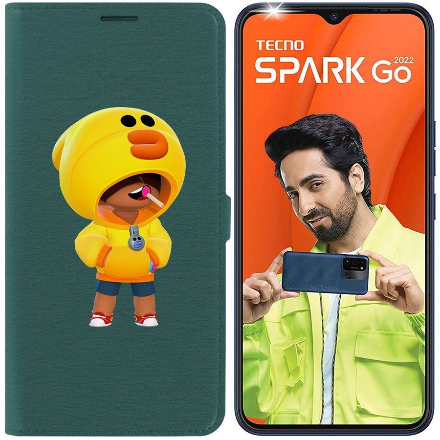 

Чехол-книжка Eco Book для Tecno Spark Go 2022 Brawl Stars-Леон Салли