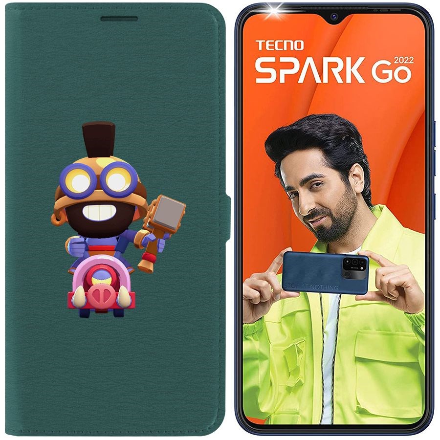 

Чехол-книжка Eco Book для Tecno Spark Go 2022 Brawl Stars-Карл Всадник на кабане