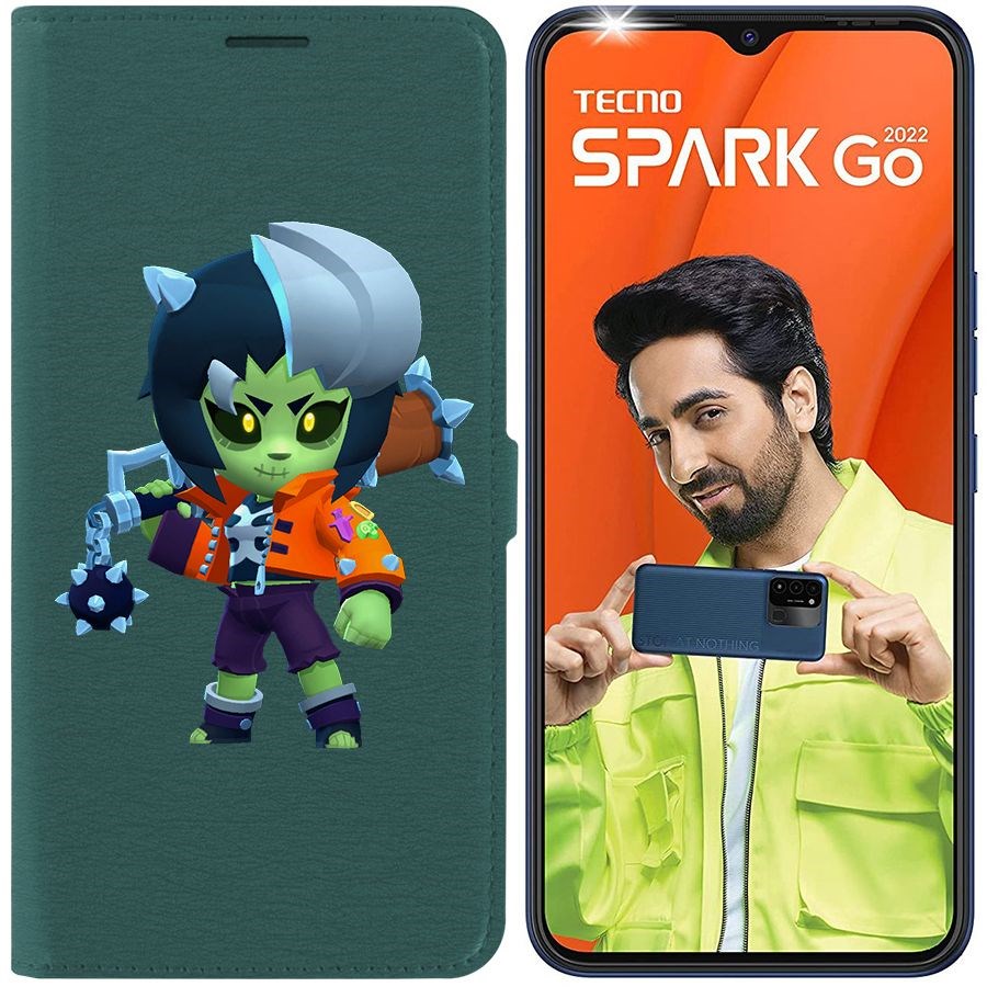 

Чехол-книжка Eco Book для Tecno Spark Go 2022 Brawl Stars-ЗомБиби