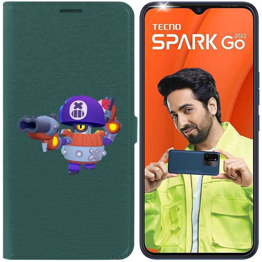 

Чехол-книжка Eco Book для Tecno Spark Go 2022 Brawl Stars-Дэррил