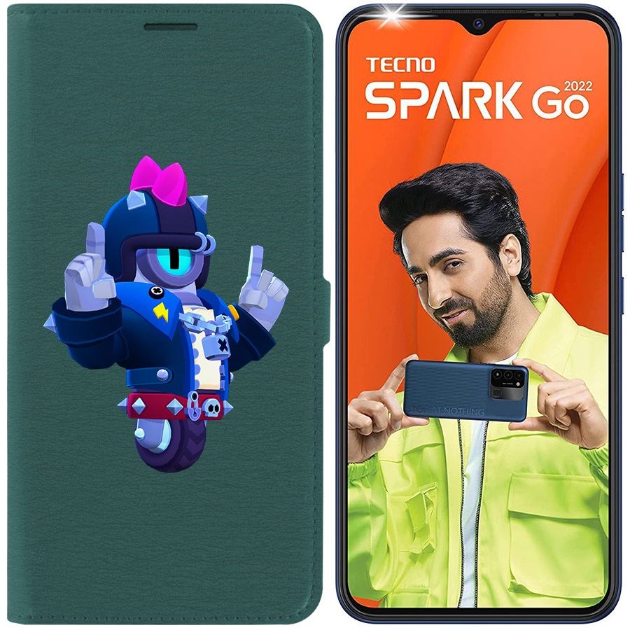 

Чехол-книжка Eco Book для Tecno Spark Go 2022 Brawl Stars-Дикий Сту