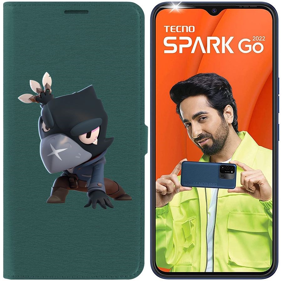 

Чехол-книжка Eco Book для Tecno Spark Go 2022 Brawl Stars-Ворон