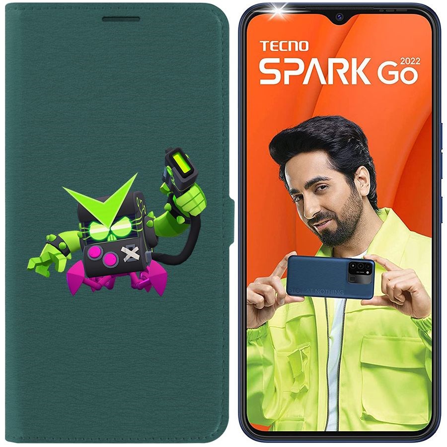 

Чехол-книжка Eco Book для Tecno Spark Go 2022 Brawl Stars-Вирус 8-БИТ