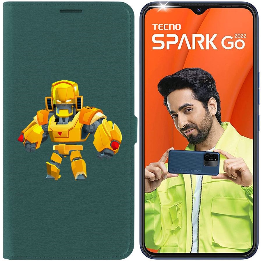 

Чехол-книжка Eco Book для Tecno Spark Go 2022 Brawl Stars-Бо Золотой Меха