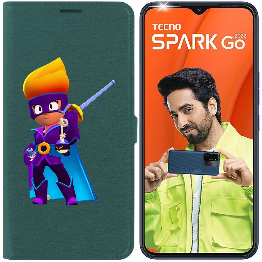 

Чехол-книжка Eco Book для Tecno Spark Go 2022 Brawl Stars-Амбер де Ла Вега