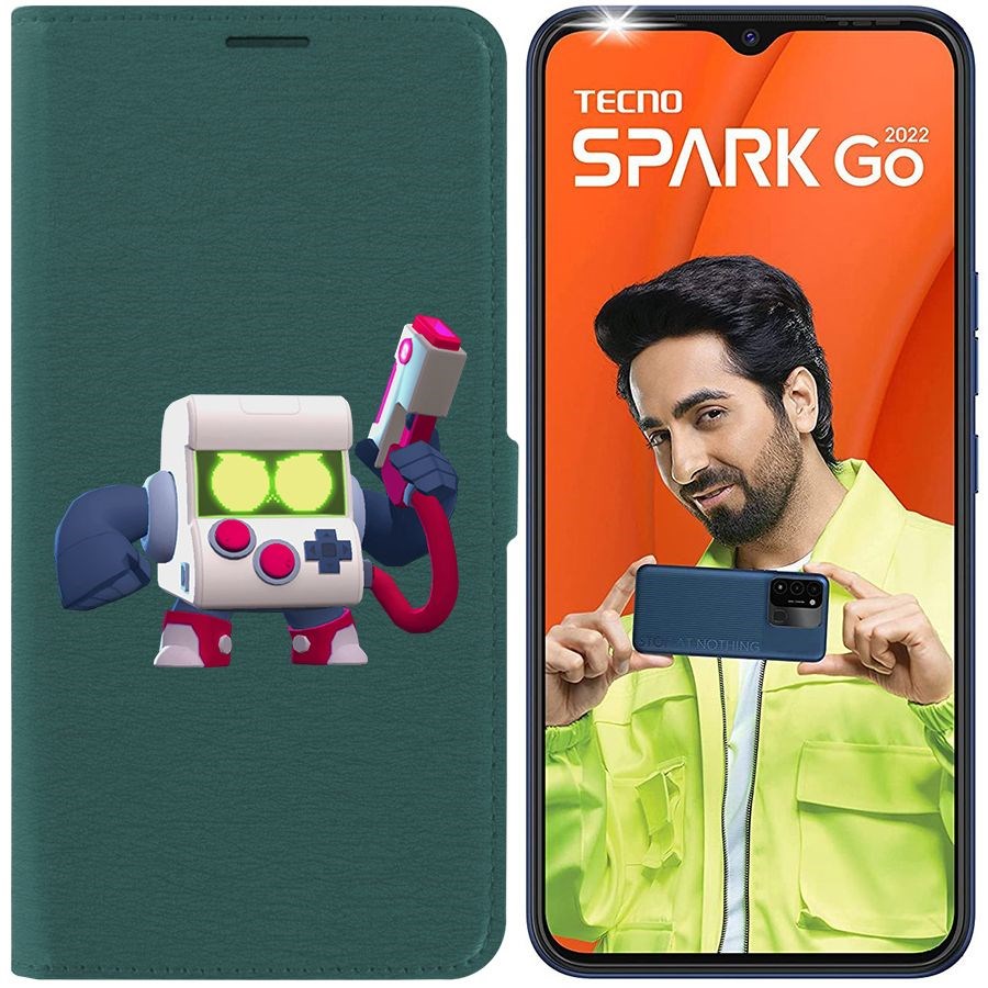 

Чехол-книжка Eco Book для Tecno Spark Go 2022 Brawl Stars-8-БИТ классический